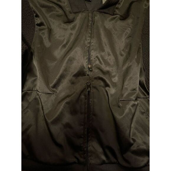 Adidas‎ Bomber Jacket Mixed Material Womens Small Black - Picture 8 of 12